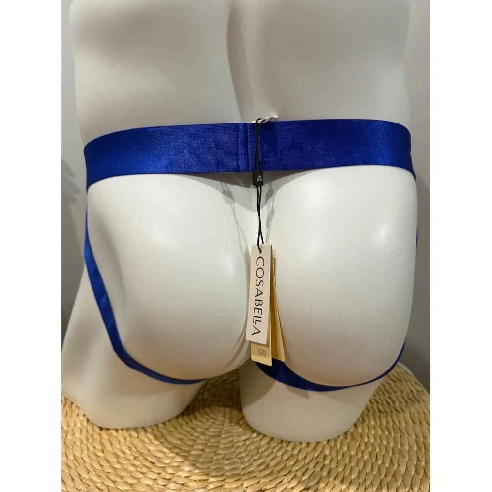Cosabella Never Say Never Jock Strap Men's Lace Underwear Blue Print M New